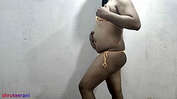 hey indian shemale rocks micro bikini in horny crossdressing tease