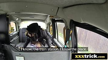 young tourist rims old geezer's ass in british taxi