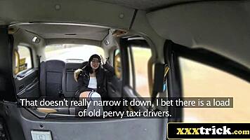 young tourist rims old geezer's ass in british taxi