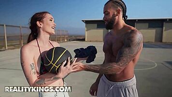 chloe foxxe flashes tits teases then rides james hard