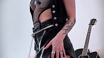 Sandra Luberc Blonde Fishnets Tattoo Tease