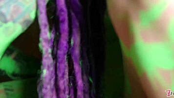 the tattooed dreadhead teen indulges in dildo and color play