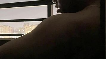 roommate balcony blowjob deepthroat ball licking amateur couple