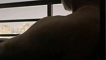 roommate balcony blowjob deepthroat ball licking amateur couple