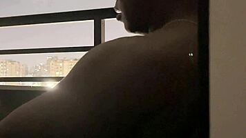 roommate balcony blowjob deepthroat ball licking amateur couple