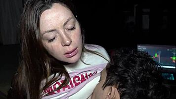 petite latina wife humiliates fat cuckold with old man's deep creampie pounding