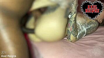 rough interracial anal a2m leaves her gaping cum-covered