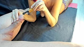Femdom Mommy Teases Cock for Massive Cum Swallow Fountain