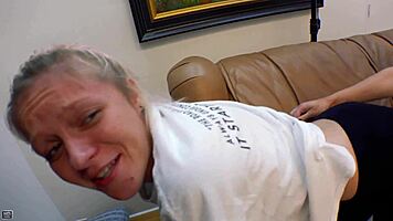 Petite ginger rims sassy blonde coed passionately