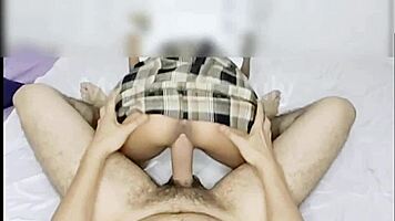Naughty latina lured home for older man's pounding
