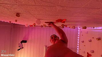 Crazy homemade blowjob on big cock through sheer gloryhole by sexy neighbor