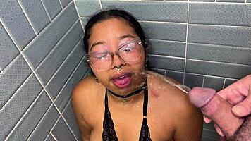 submissive teen 18+ kaia miller deepthroats huge cock in pov