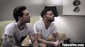 Two Wicked Guys Tease Double Penetrate Long-Time Friend's Tight Holes