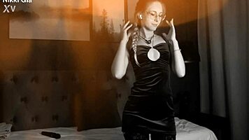 Blonde Dances Teasingly in Tight Sexy Dress