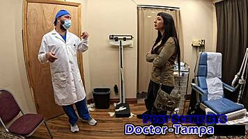 Selena sativas first gyno exam with close-up spreading