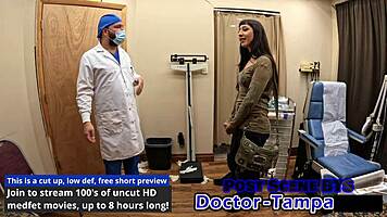 Selena sativas first gyno exam with close-up spreading