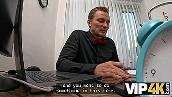 sexy 18-year-old brunette fucked hard office loan reality moan!