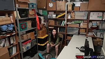 Hey shoplifter teen why not fuck security's big cock instead?