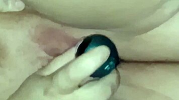 chubby milf lets young friend watch dripping pussy dildo squirt masturbation