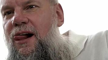 Bearded Man Ravishes Hot Blonde Teen in Passionate Fury