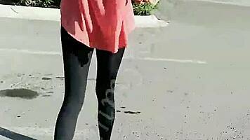 mexican crossdresser heats boyfriend in see-through leggings shopping