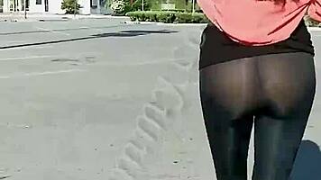 mexican crossdresser heats boyfriend in see-through leggings shopping