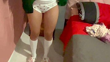 Skinny Latina stepsis fucked doggystyle sans skirt uniform POV! 😈