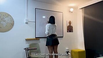 hey students watch milf teacher ride cock in threesome