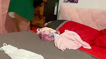Skinny Latina stepsis fucked doggystyle sans skirt uniform POV! 😈