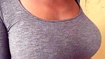 Mature Woman Flaunts Her Massive Natural Tits