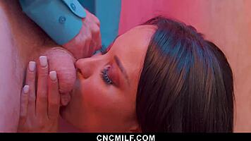 two horny guys bang bathroom milf slave hard doggystyle cowgirl