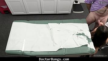 shy teen patient bends for doctor's big cock doggystyle checkup