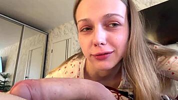 ripping clothes for morning blowjob turns into hardcore bedroom fuck