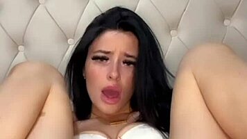 american exchange student explores her body in solo webcam session