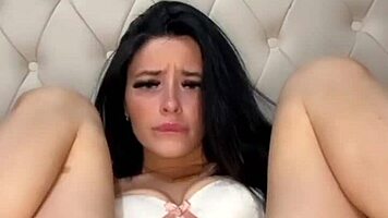 american exchange student explores her body in solo webcam session