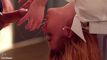 blonde cutie deepthroats monster cock till sloppy facial explosion 4k