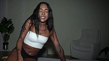horny latina teen begs for rough bedroom domination to explosive orgasm