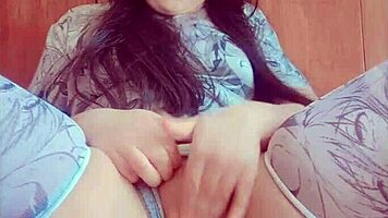 cutie teen 18+ teases pussy thru soaked panties 💦😍