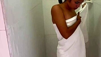 caught that hot latina in shower, now pounding her tight wet pussy