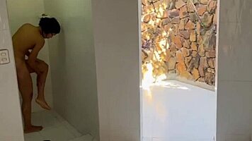 caught that hot latina in shower, now pounding her tight wet pussy