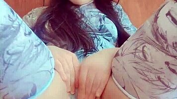 cutie teen 18+ teases pussy thru soaked panties 💦😍