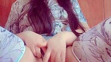 cutie teen 18+ teases pussy thru soaked panties 💦😍