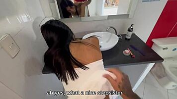 caught that hot latina in shower, now pounding her tight wet pussy