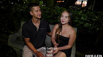 Petite colombian 18+ latina's first cuckold hookup ends in facial humiliation