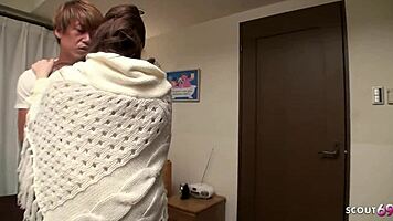 japanese milf tempts classmate into secret creampie classroom ride