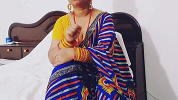 Naughty Indian bhabhi teases dever with dirty talk during wet cowgirl sex