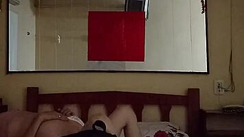 Curvy latina slut rides cowgirl hard in seedy motel room hookup