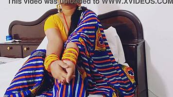 Naughty Indian bhabhi teases dever with dirty talk during wet cowgirl sex