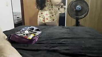 Brunette Sucks Monster Cock Deep then Rides to Creampie Finish