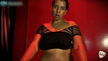 Saraboom dances seductively masturbating huge dildo into massive ass pussy